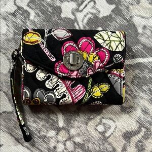 BRAND NEW Vera Bradley Floral Black and Pink Wallet